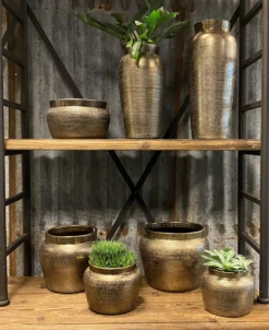 Bloempot Marrakesh - D27 X H25cm - Zilver Goud -Decor Verkoop bloempot marrakesh serie 3 1