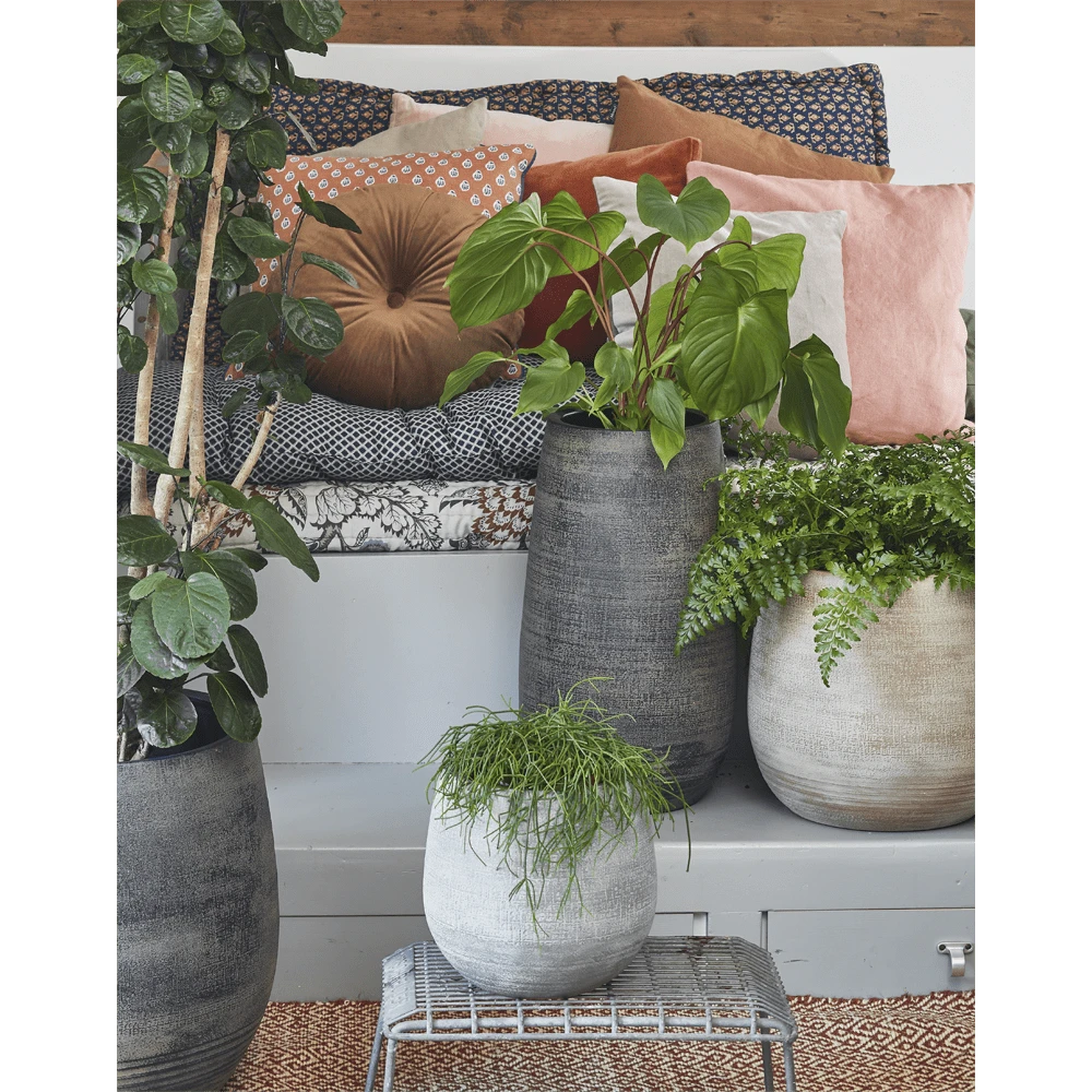 Bloempot Victor - H24 X D25cm - Grijs 2 Bloempot Victor - H24 X D25cm - Grijs - Afbeelding 2