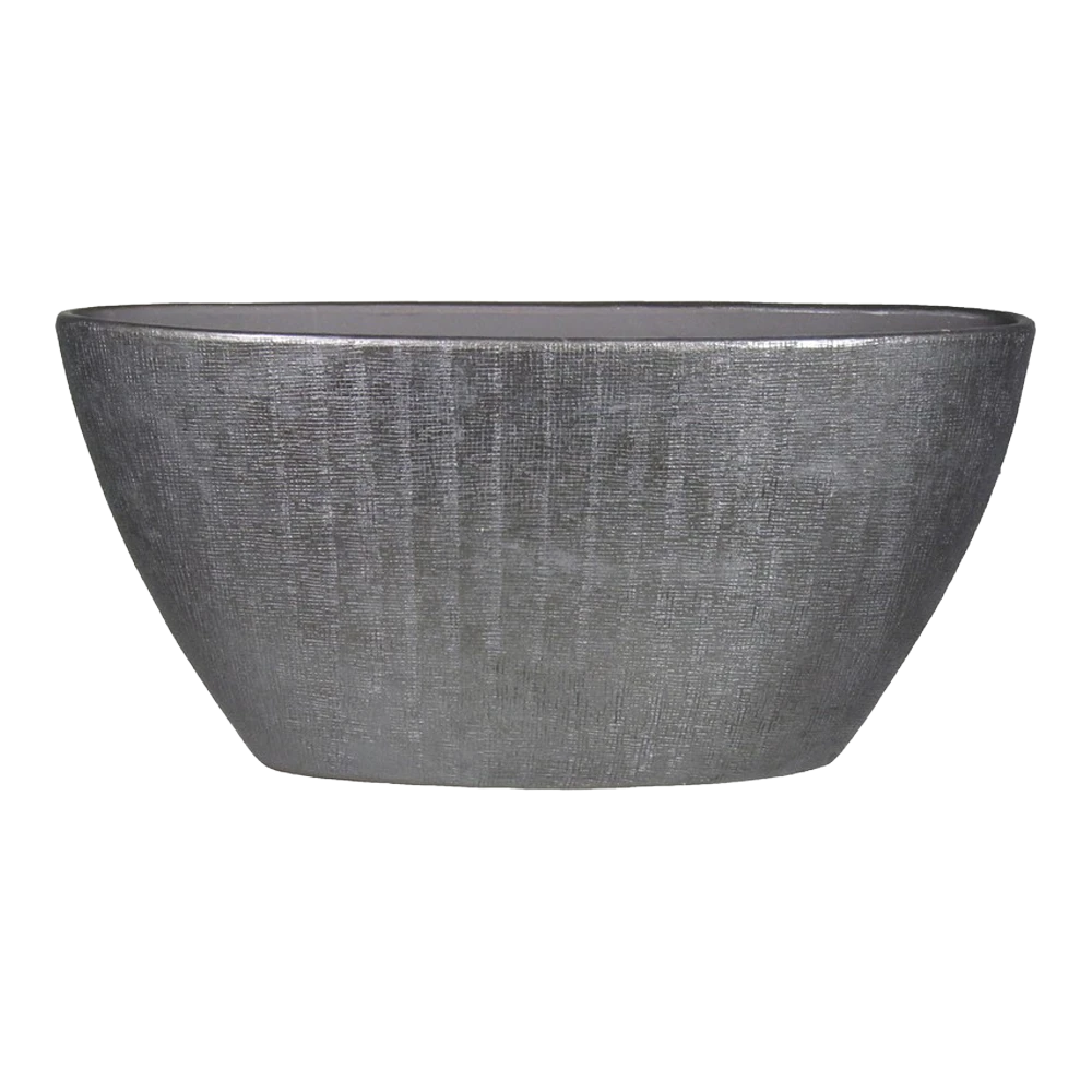 Bloempot Mira Ovaal - L73 X B17 X H36cm - Antraciet 1 Bloempot Mira Ovaal - L73 X B17 X H36cm - Antraciet