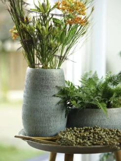 Bloempot Ryan Ovaal - L35 X B12 X H12cm - Shiny Blue -Decor Verkoop boot ryan shiny blue keramiek d35x12 h12 boot 7 14