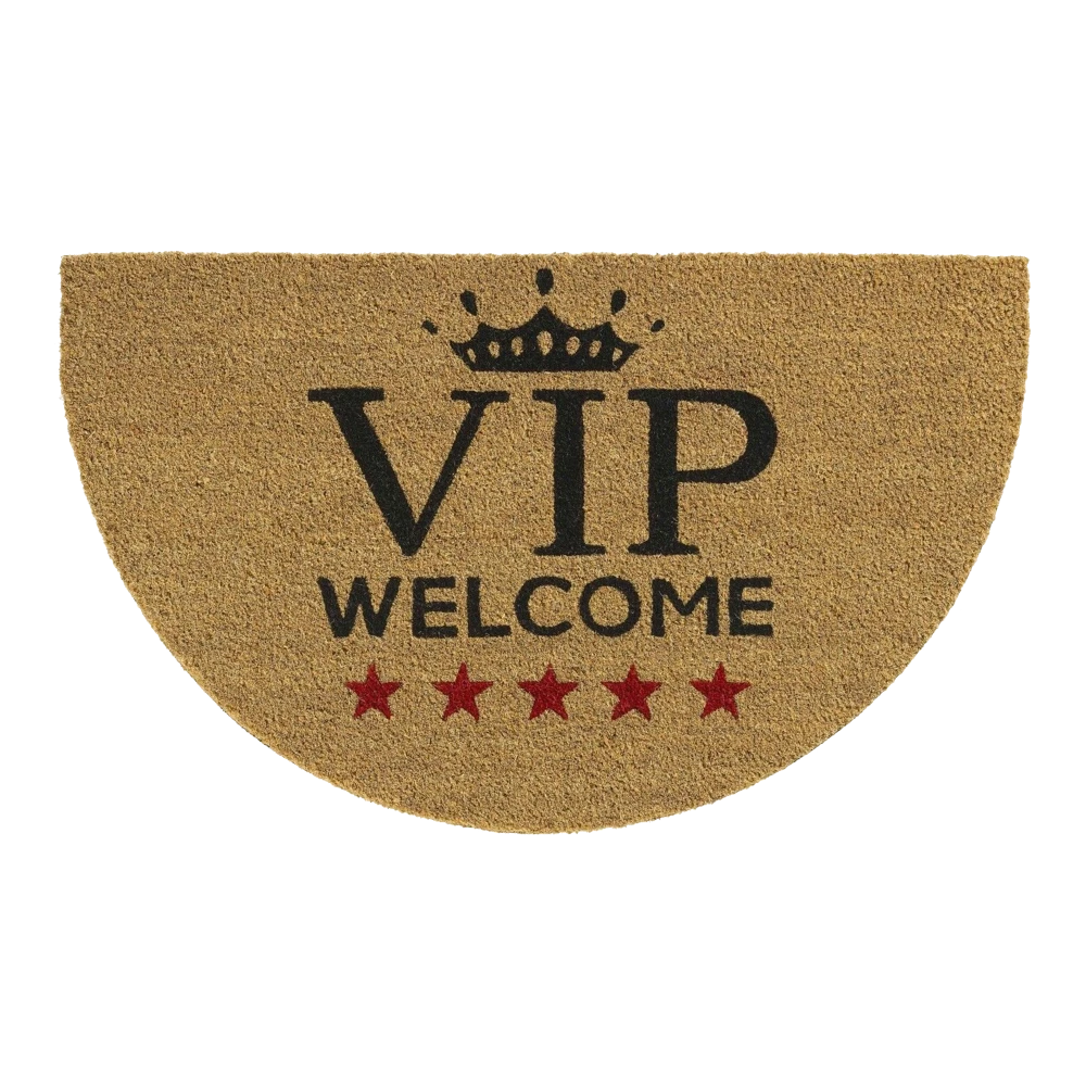 HAMAT Kokosmat Ruco VIP Welcome Halfrond - 75x45cm - Naturel - Deurmat 1 HAMAT Kokosmat Ruco VIP Welcome Halfrond - 75x45cm - Naturel - Deurmat