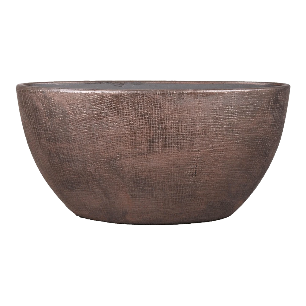 Bloempot Mira Ovaal - L49 X B20 X H25cm - Koper 1 Bloempot Mira Ovaal - L49 X B20 X H25cm - Koper