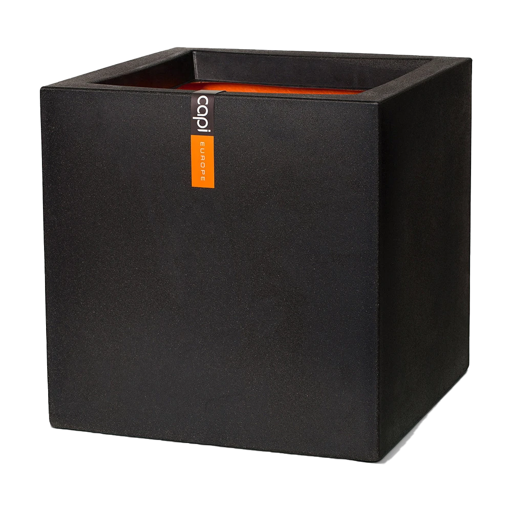 Capi Plantenbak Vierkant Urban Smooth NL - L40 X B40 X H40cm - Zwart 1 Capi Plantenbak Vierkant Urban Smooth NL - L40 X B40 X H40cm - Zwart