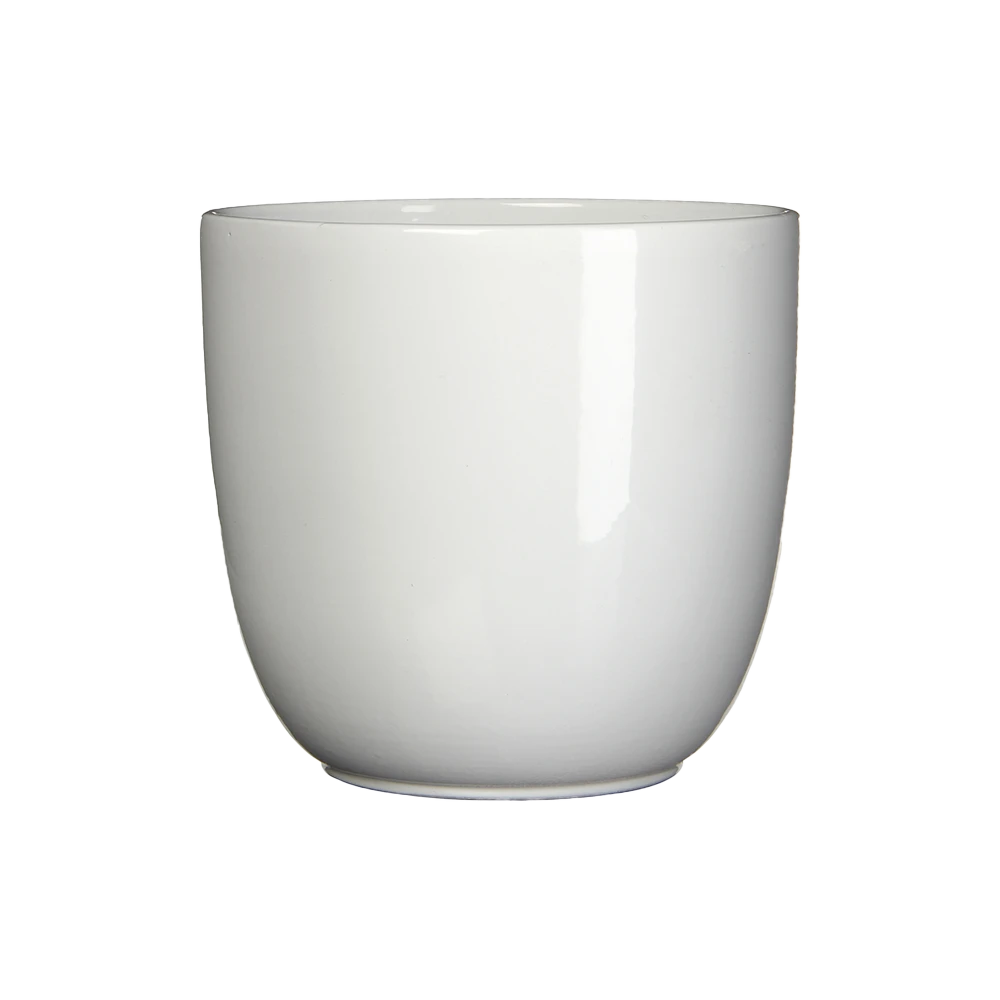 Bloempot Tusca - D25 X H23cm - Wit 1 Bloempot Tusca - D25 X H23cm - Wit