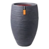 Capi Bloempot Hoog Nature Elegant Deluxe Rib NL - D38 X H58cm - Donkergrijs