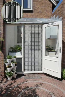 Vliegengordijn Banen - Wit/Zwart/Zilver - 100 X 232cm - Sun-Arts -Decor Verkoop vliegengordijn banen wit zwart zilver 100 x 232cm sun arts 100 3