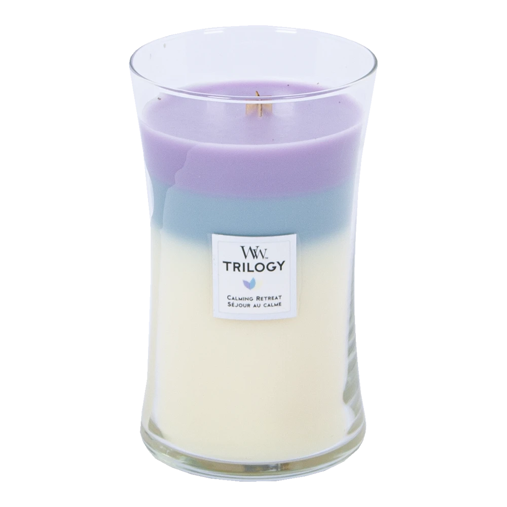 Woodwick Trilogy Calming Retreat Large Candle - Geurkaars 2 Woodwick Trilogy Calming Retreat Large Candle - Geurkaars - Afbeelding 2